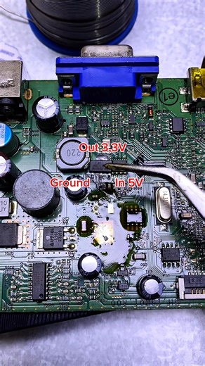 measurement and replacement of IDO IC on the motherboard #ic #ldo #Motherboard #electronics #component | Jupri Latua Simbolon