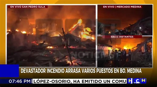 Incendio en el Mercado Medina de San Pedro Sula