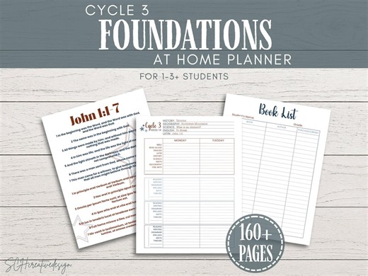 Cycle 3 Classical Conversations Planner, CC Foundations Planner, Homeschool Lesson Plan, Printable Planner for 1-3+ Students, Weekly Planner - Etsy