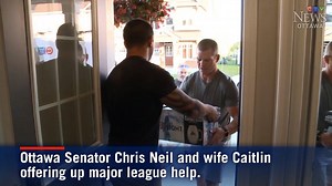 Ottawa Senator Chris Neil and his wife Caitlin went door-to-door, raising money for Roger Neilson’s House. Full Story: http://ctv.news/qlametb | CTV News Ottawa