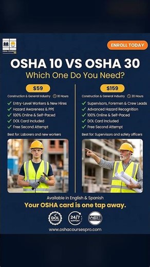 OSHA 10 vs OSHA 30 — Which One Do You Actually Need? 🏗️