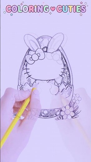 Easter Kitty Fun Coloring #coloringforkids