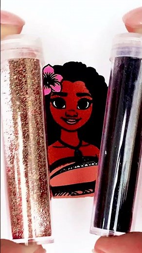 🌊 Coloreando a Moana 🏝️✨ Arte con brillantina