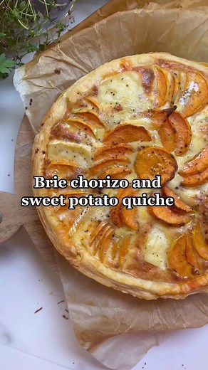 Delicious Brie Chorizo and Sweet Potato Quiche Recipe