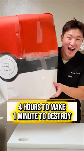 4 hours making a Pokéball gift box