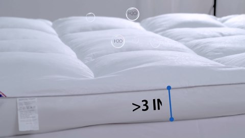Marine Moon Mattress Topper Twin Plush Pillow Top Mattress Pad/Bed Topper, Fluffy Mattress Pad, Hotel Quality Down Alternative Pillow Topper