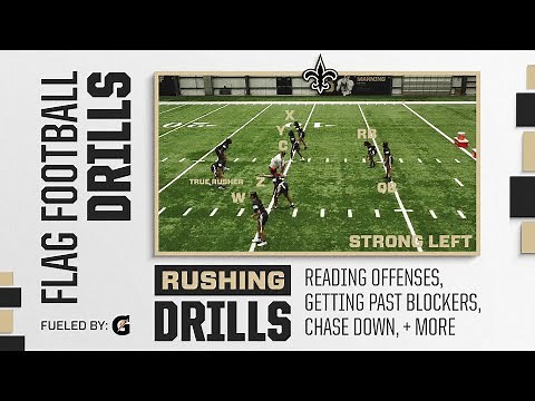 Defensive Rushing Drills, Reading Offenses | NFL Flag Football Drills