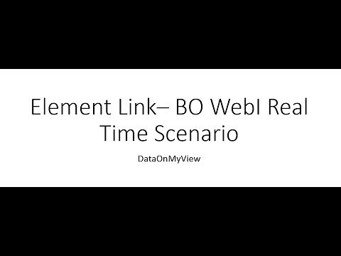 Element Link in Web Intelligence - Part 1