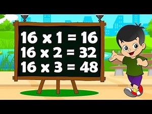 Learn and practice the 16 times table in english, #abckidsacademyruby||