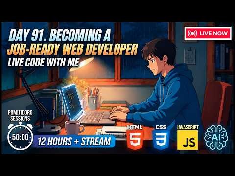[6-9-26] Day-91: Deadline April 7 | Becoming a Job-Ready Web Developer🇧🇩 12 Hours Live Code