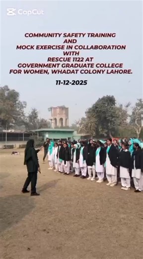 Community Safety Training and Mock Exercise In Collaboration with Rescue 1122 | Govt Graduate College for Women Wahdat Colony Lahore