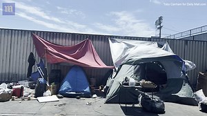 Homeless encampments line sidewalks of downtown Los Angeles