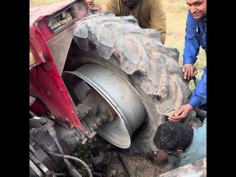 Unbelievable Tractor Crash! Tires Burst, Rim Destroyed – Still Made to Run Again 😱
