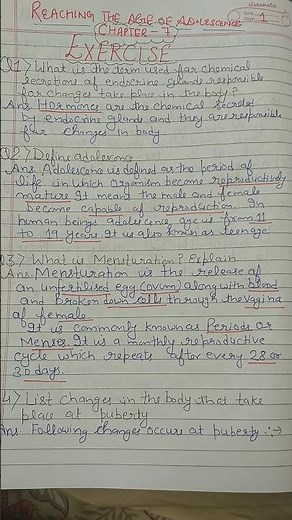 Class 8 Science Chapter 7 Reaching the Age of Adolescence question answer #class8science #ytshorts