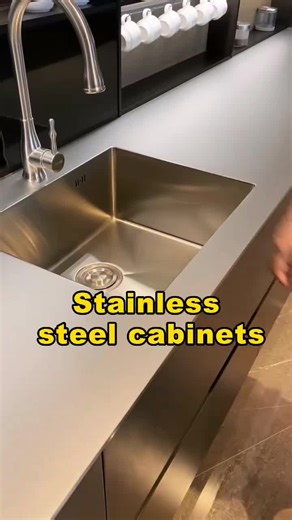 Solid Stainless Steel Countertop Cabinets for Modern Kitchens