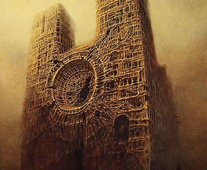 Najbardziej znany obraz Beksińskiego. Spłonął symbol Francji - Katedra Notre-Dame