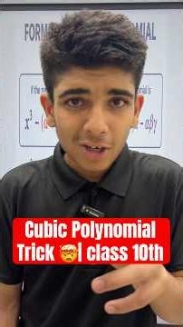 How to Form Cubic Polynomial from Zeros 🔥| class 10