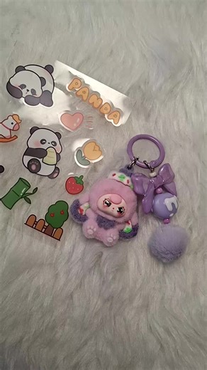 Cute Keychain with Free Stickers for Your Bag