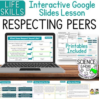 Life Skills: Respecting Peers Google Slides Lessons- Digital, Editable