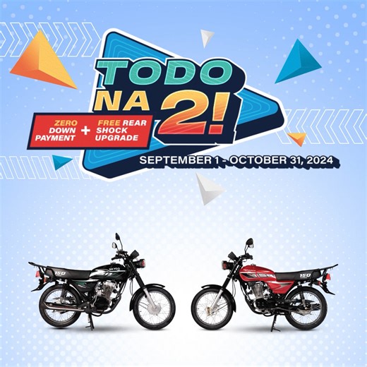 528 reactions · 178 shares | Zero downpayment + Free Rear Shock Upgrade? Pwedeng pwede with our TODO NA 2 PROMO! Mula September 1 to October 31, 2024, enjoy zero downpayment at FREE rear shock upgrade when you buy any SKYGO o MONARCH business model—nationwide! Kaya huwag palampasin... mag-apply na sa iyong pinaka malapit na SKYGO branch at magpa-approve within the promo period! | SKYGO | Facebook