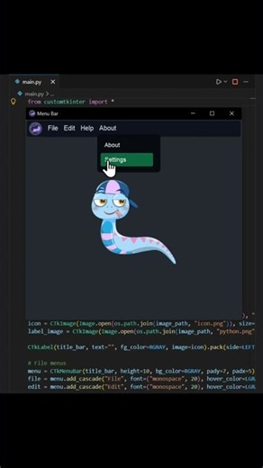 Stylish Menu Bar With CustomTkinter || Python #customtkinter #coding #python #programming #tkinter