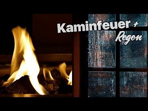 Fireplace with Rain and Thunderstorm Sounds - Crackling Fire to relax and fall asleep