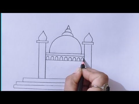 How to draw a mosque drawing//easy drawing masjid//pencil drawing tutorial