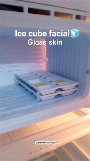 Ice Cube Facial Tutorial🧊❄️ #glow #glowingskin #glowup #aestheic #beauty #tips