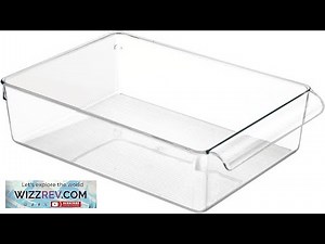 iDesign Linus Plastic Fridge and Freezer Storage Organizer Bin with Handle Clear