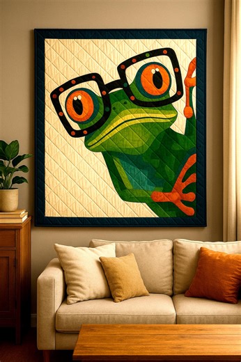 Frog Quilt Pattern: Patchwork Template, Home Craft (PDF Download) - Etsy
