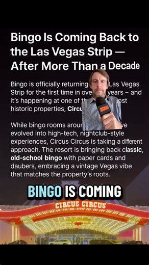 3.3K views · 20 reactions | Bingo coming back to Las Vegas Strip at Circus Circus Hotel & Casino Las Vegas | AllAround Vegas | Facebook
