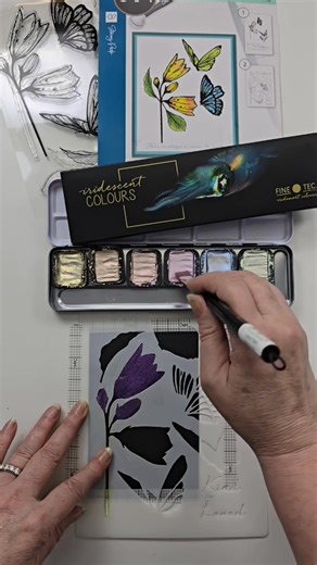 Who knew?? I just love FineTec Iridescent Watercolors. This set is called Puxie Dust and is made up of 6 Interference Colors. So easy to use with such stunning results. Don’t miss any of this week's In the Studio with Stacey Class where Fine Art and Papercrafting make magic!!! Smiles Stacey Royal Talens North America Royal Talens #scrapbookingmadesimple #papercraftingideas #creativecommunity #mixedmedia #cardmaking #PaperCrafting #scrapbookingsupplies #papercraft #cardmaker #papercrafter #royalt