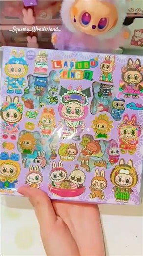 “Labubu kawaii stickers Unboxing + cute uses and reviews! Squishy wonderland “