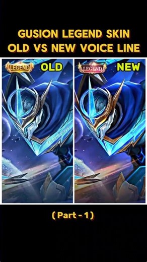 Gusion Legend Skin Old vs New Voice Lines 🥲🥲 #gusion #mlbb #mobilelegends #shorts #marblemusic
