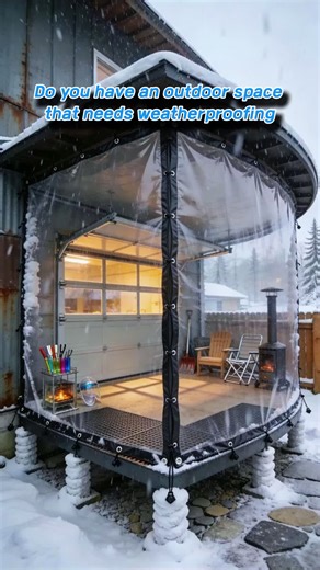 10x13 FT Clear Waterproof Tarp - Heavy-Duty Plastic Cover for Patios, Plants, Chicken Coops (Winter Protection)#transparenttrapal #clearcover #transparentcover #trapal #heavyduty