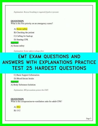 EMT Exam Questions and Answers with Explanations Practice Test - 25 Hardest Questions Video 2026!