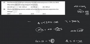 Heat liberated by a given amount of an ideal gas undergoing rev... | Filo