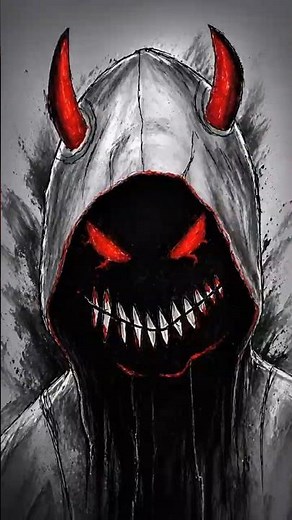 Scary Demon Art 😈🩸 | From Sketch to Dark Masterpiece!” #drawing #animalart