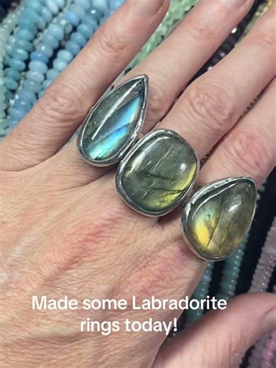 New labradorite rings for the #etsy shop! #jewelrydesigner #gemstonejewelry #handmadejewelry