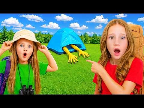 Nastya and her friends look for a safe place to play hide-and-seek.