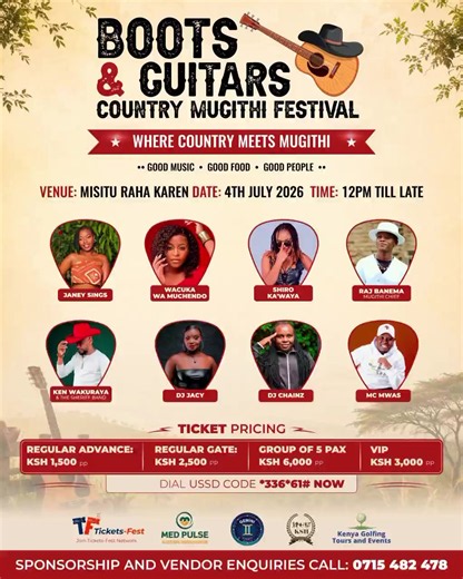 Mugithi Fusion Live: Boots & Guitars Festival — July 4, 2026