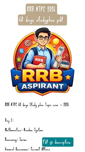 RRB NTPC 2026 60 Days studyplan |NTPC 2026 tamil and English preparation |RRB Study plan