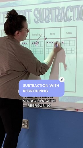 Using Ten Frames in a Place Value Chart for Subtraction with Regrouping