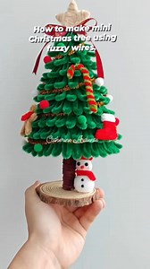 How to make mini Christmas tree using fuzzy wires. #fyiシ゚viralシ #fuzzywireflower ##christmastree #crafting | Catherine Ardiente