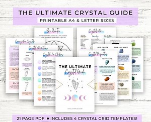 Crystal Meaning Guide // Crystal Printable // Crystal Cheat Sheet // Crystal Guide Cards // Crystal Properties // Crystal PDF - Etsy