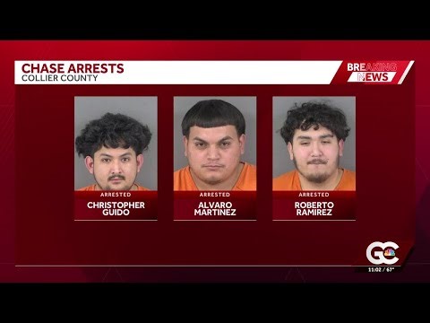 3 men arrested after 100+ mph high-speed pursuit in Collier County