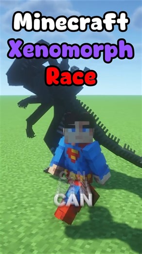 Superman vs Xenomorph Race #minecraft #shorts