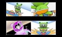 Mix of 4 videos from youtube : Gummy Bear Song HD (Four Cartoon Versions at Once