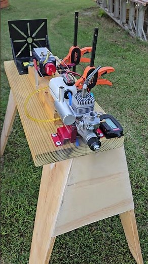 NGH GT9 PRO 9cc is breaking in on the stand. Smooth running engine!