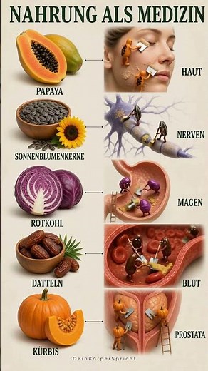 LEBENSMITTEL ALS MEDIZIN 🌿 | Die besten natürlichen Foods für Haut, Darm, Blut & Prostata #Shorts